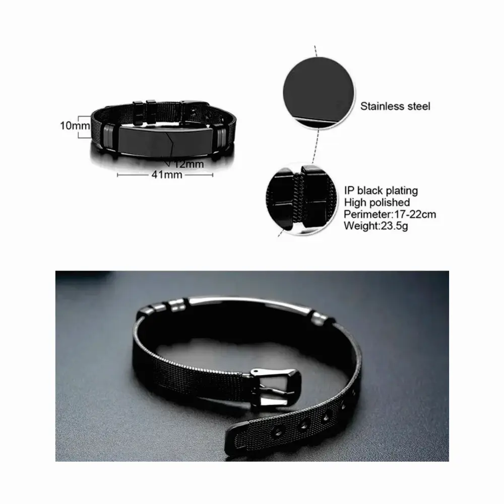 Negro 02 Pulsera Color Negro