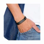 Negro 07 Pulsera identificación, grabada con tus datos personales en Placa en Acero Inoxidable, Distribuciones Santander