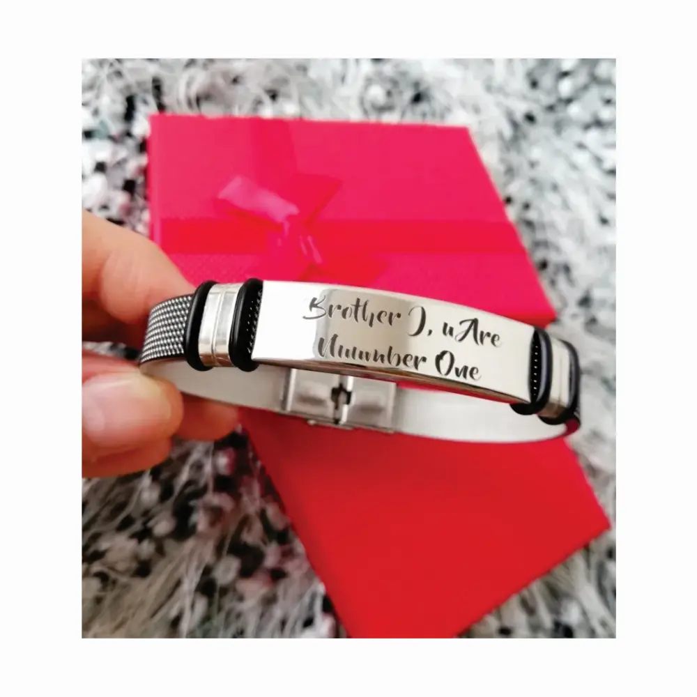 blanco 02 Pulsera Manilla identificación, grabada con tus datos personales en Placa en Acero Inoxidable, Distribuciones Santander