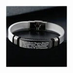 blanco 03 Pulsera Manilla identificación, grabada con tus datos personales en Placa en Acero Inoxidable, Distribuciones Santander