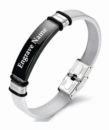 Pulseras Manilla identificación grabadas en láser color gris