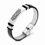 blanco Pulseras Manilla identificación grabadas en láser color negro