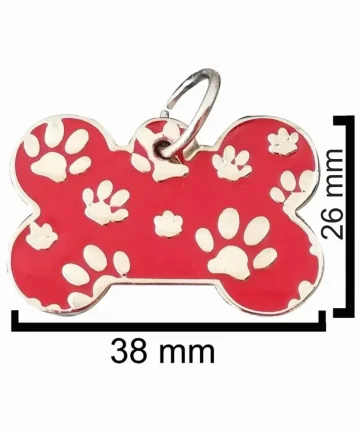 Placas identificación acero anti-pérdida mascotas Color rojo