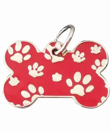 Placas identificación acero anti-pérdida mascotas Color rojo
