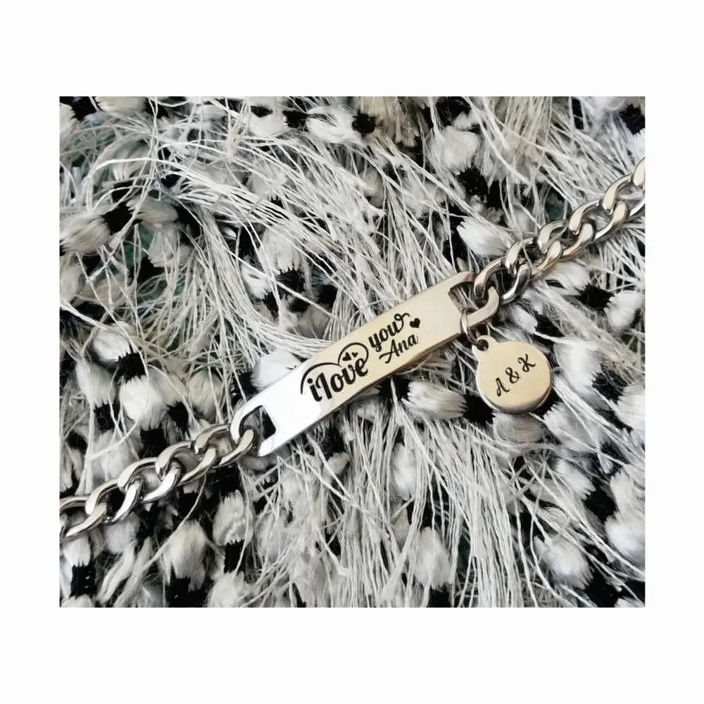 esclava04 Manilla acero inoxidable personalizada grabada en láser