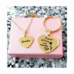 03 Juego collar y Llavero Dorado