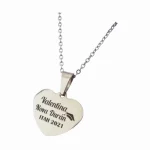 cora plata Collar Dije Personalizado Grabado Láser