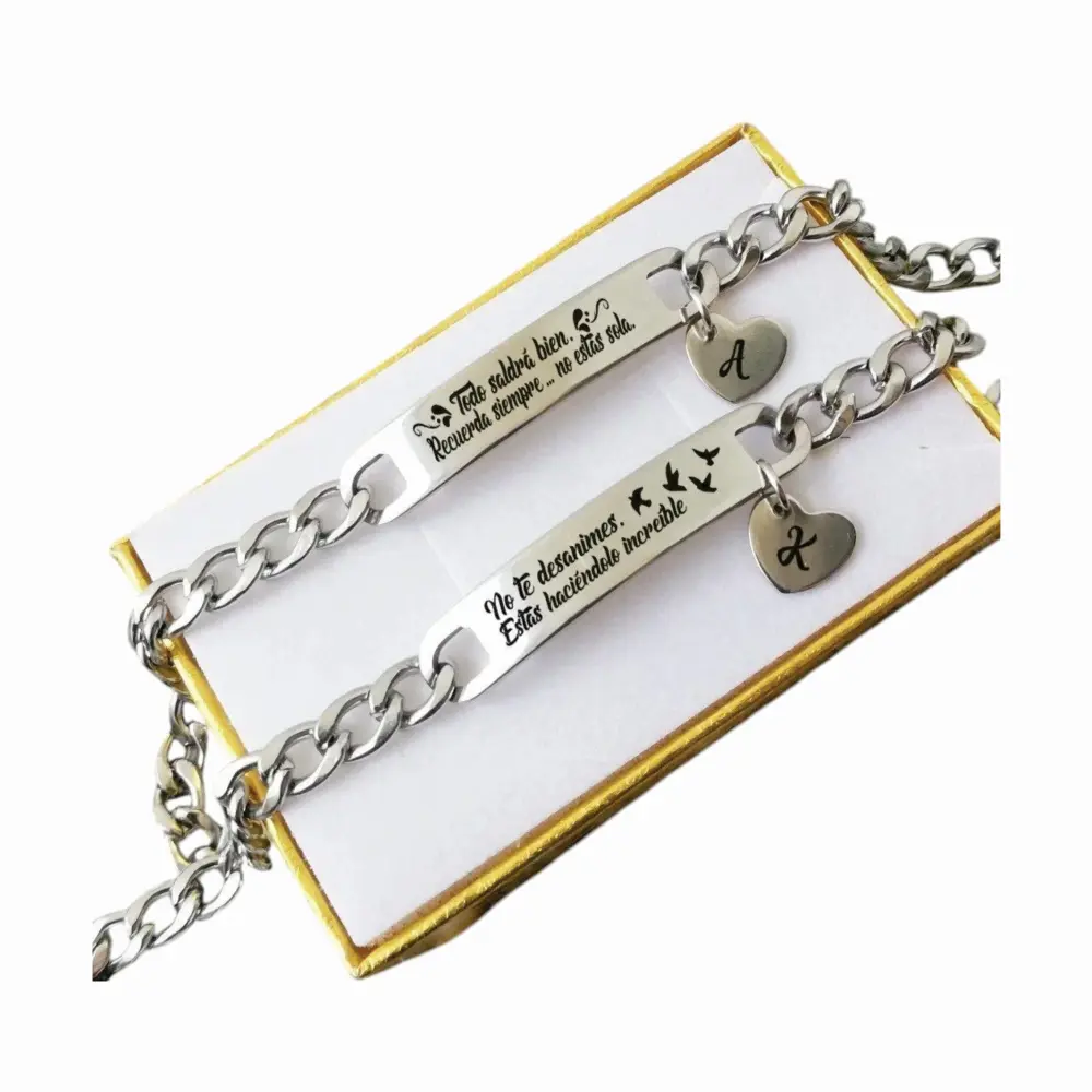 05A Manilla acero inoxidable personalizada grabada en láser