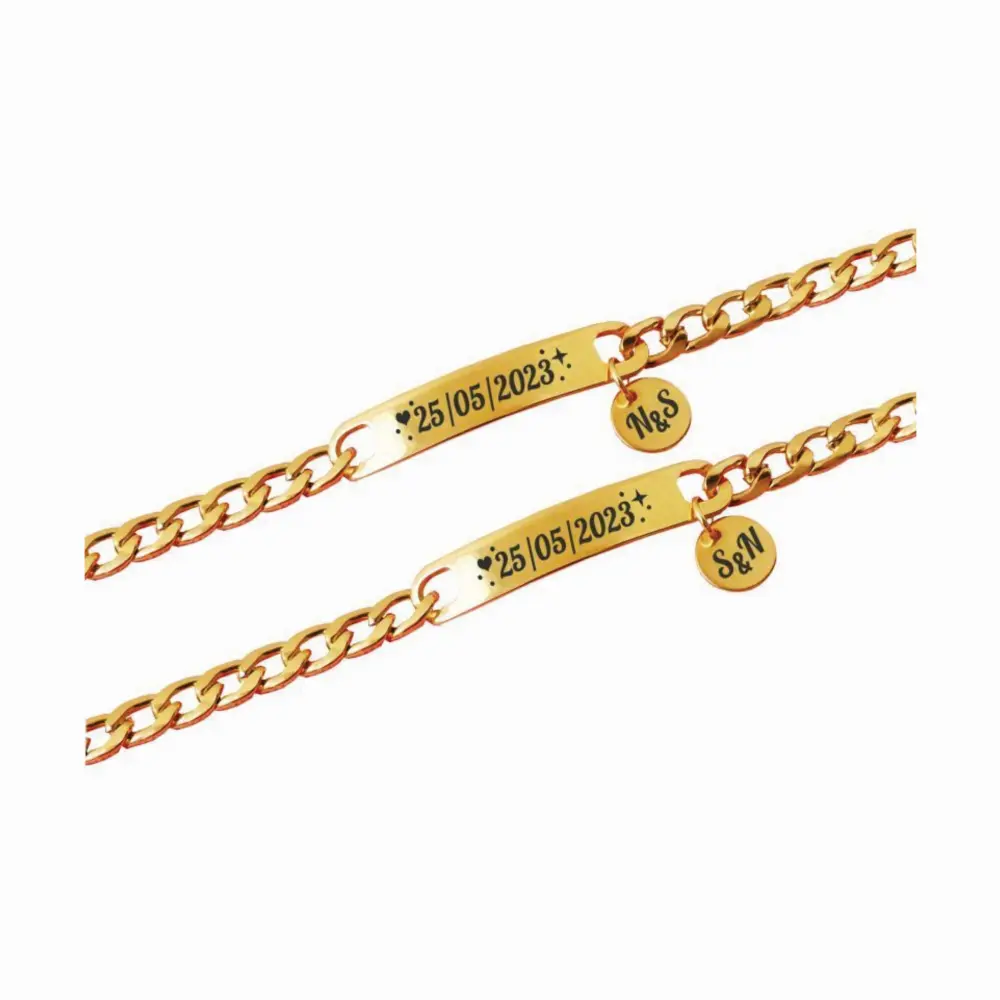 06AA Manilla acero inoxidable personalizada grabada en láser