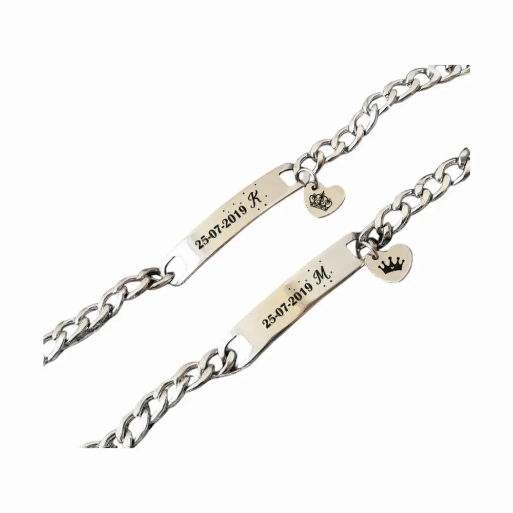 08 Manilla acero inoxidable personalizada grabada en láser