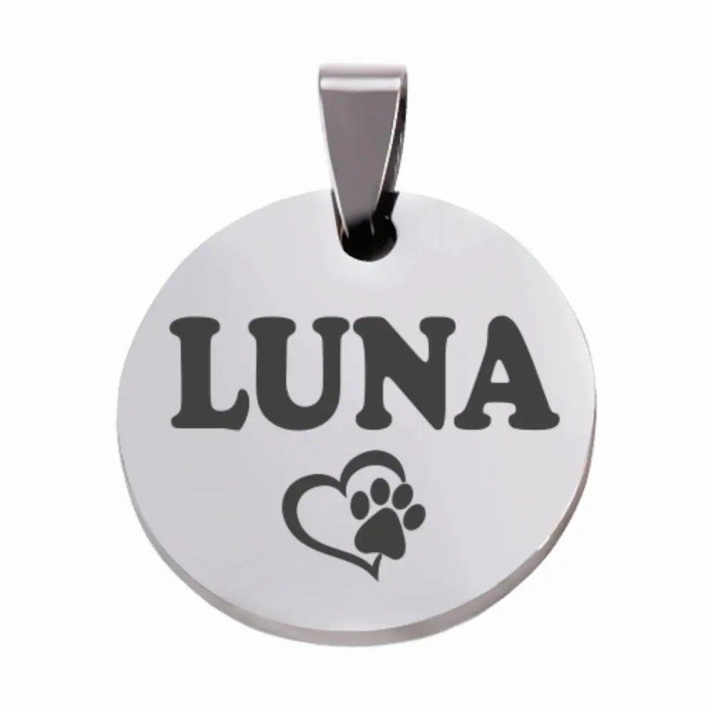 GATO 05 Placas identificación para mascotas perros gatos acero anti-pérdida mascotas