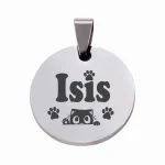 GATO 06 Placas identificación para mascotas perros gatos acero anti-pérdida mascotas