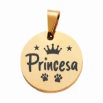 GATO 07 Placas identificación para mascotas perros gatos acero anti-pérdida mascotas