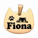 GATO Placas identificación para mascotas perros gatos acero anti-pérdida mascotas