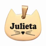 GATO 4 Placas identificación para mascotas perros gatos acero anti-pérdida mascotas