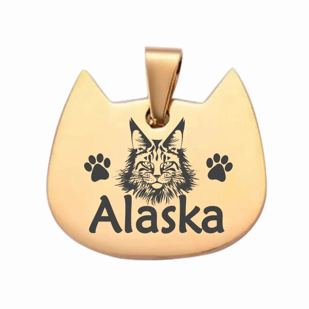 GATO 6 Placas identificación para mascotas perros gatos acero anti-pérdida mascotas