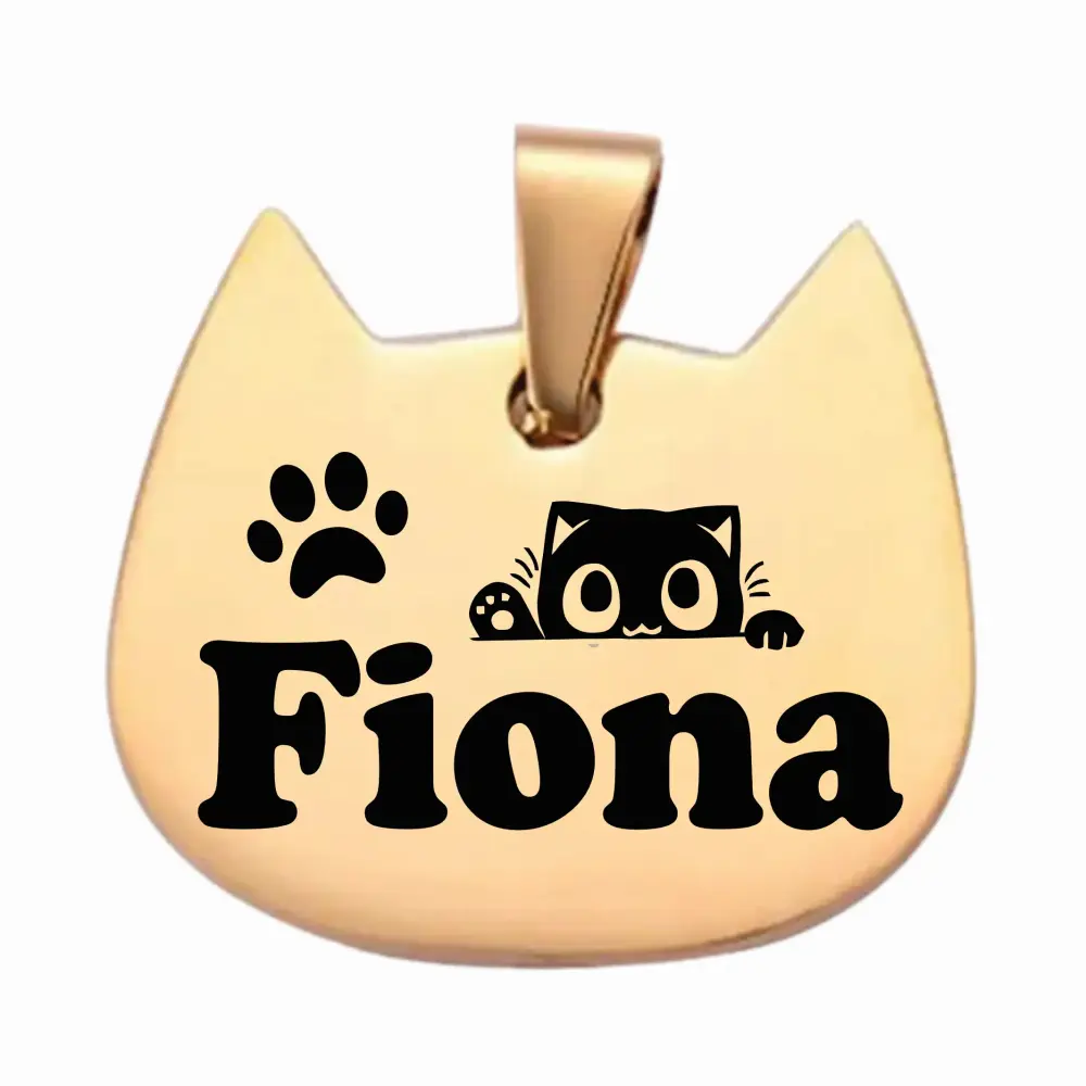GATO Placas identificación para mascotas perros gatos acero anti-pérdida mascotas