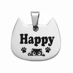 PLATA 04 Placas identificación para mascotas perros gatos acero anti-pérdida mascotas