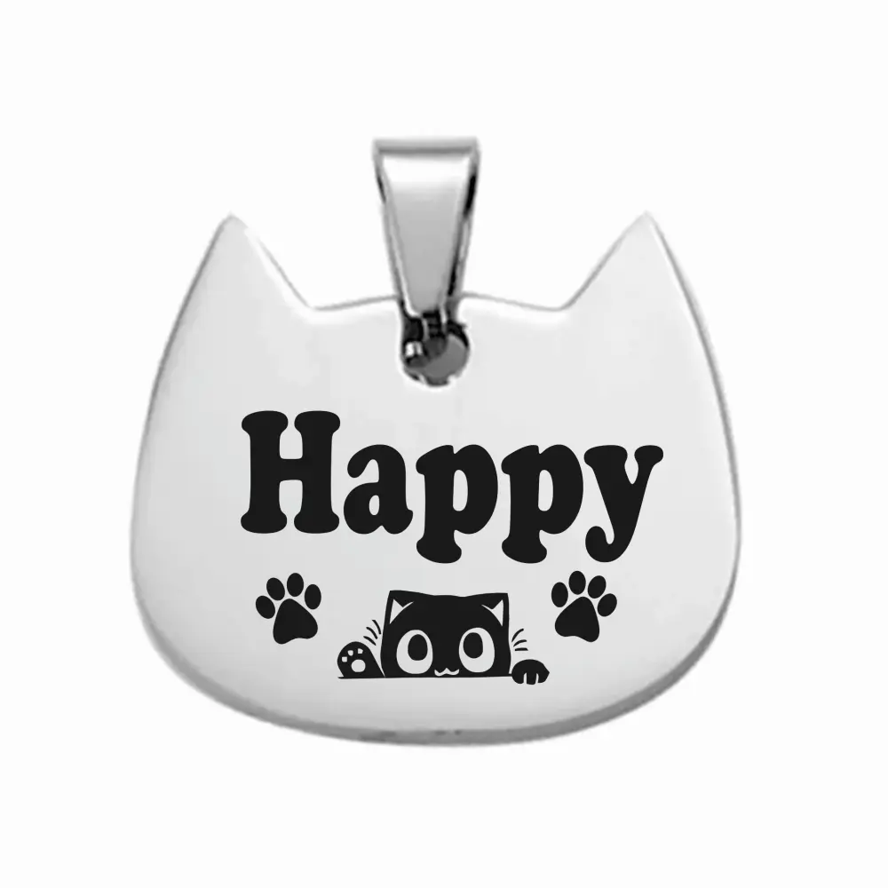 PLATA 04 Placas identificación para mascotas perros gatos acero anti-pérdida mascotas