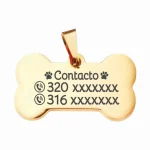 Sin título-16 Placas identificación acero anti-pérdida mascotas Color Dorado
