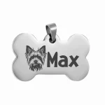 blanco 04 Placas identificación acero mascotas