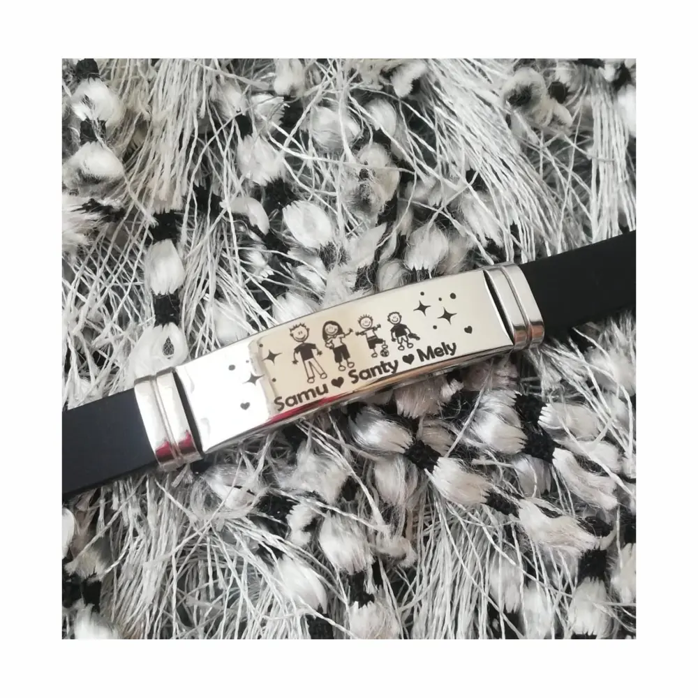 blanco08 Pulsera Manilla identificación, grabada con tus datos personales en Distribuciones Santander