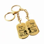 dorado Llavero personalizado grabado en láser