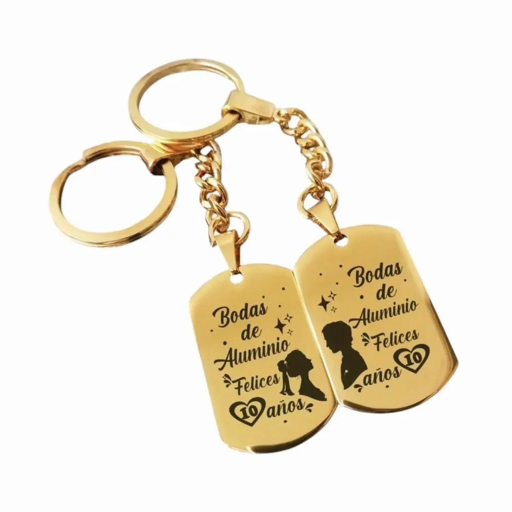 dorado Llavero personalizado grabado en láser