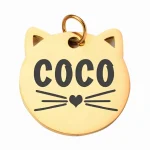 01 medalla identificación para mascotas perros gatos acero anti-pérdida mascotas