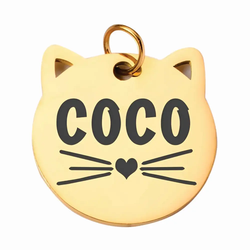 01 medalla identificación para mascotas perros gatos acero anti-pérdida mascotas
