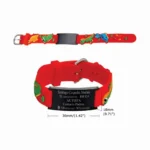 01b Manilla roja para niño id datos grabada en láser