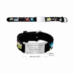 01f Manilla negra para niño id datos grabada en láser