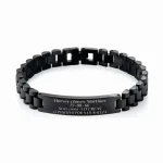 ACERO07 Pulseras Manilla identificación grabadas en láser color negro