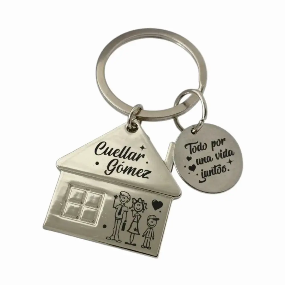 CASA 03 Llavero casa personalizado a dije redondo