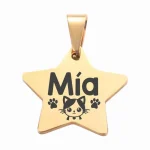 ESTRELLA DO01 Placas identificación para mascotas perros gatos acero anti-pérdida mascotas