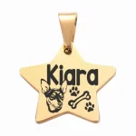 ESTRELLA DO02 Placas identificación para mascotas perros gatos acero anti-pérdida mascotas