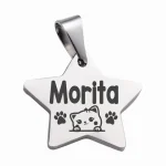 ESTRELLAPL02 Placas identificación para mascotas perros gatos acero anti-pérdida mascotas