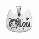 PLATA 07 Placas identificación para mascotas perros gatos acero anti-pérdida mascotas