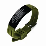 RELOJ D Manilla identificación, grabada con tus datos personales en Placa en Acero Inoxidable, Color Verde - Distribuciones Santander