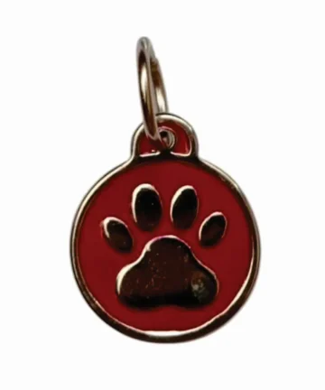 Placas identificación para mascotas perros gatos acero anti-pérdida mascotas color rojo