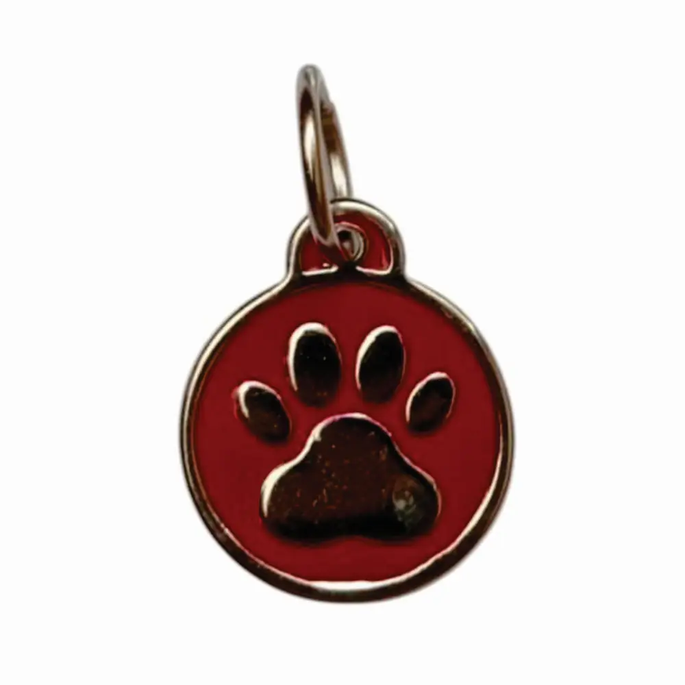 ROJA Placas identificación para mascotas perros gatos acero anti-pérdida mascotas color rojo