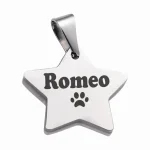 ROMEO Placas identificación para mascotas perros gatos acero anti-pérdida mascotas
