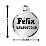 blanco Placas identificación para mascotas perros gatos acero anti-pérdida mascotas