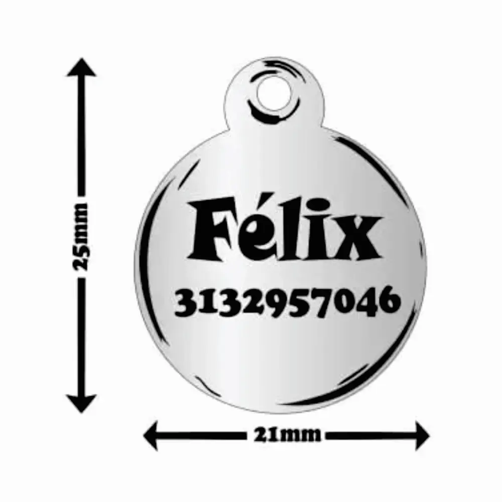 blanco Placas identificación para mascotas perros gatos acero anti-pérdida mascotas