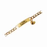 dorada Manilla acero inoxidable personalizada grabada en láser