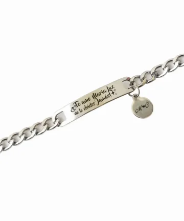 Manilla acero inoxidable personalizada grabada en láser