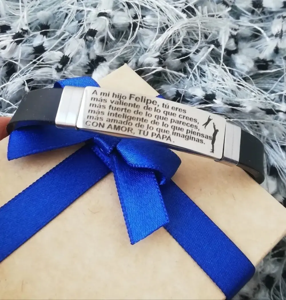 reloj 03 Manilla acero inoxidable personalizada grabada en láser