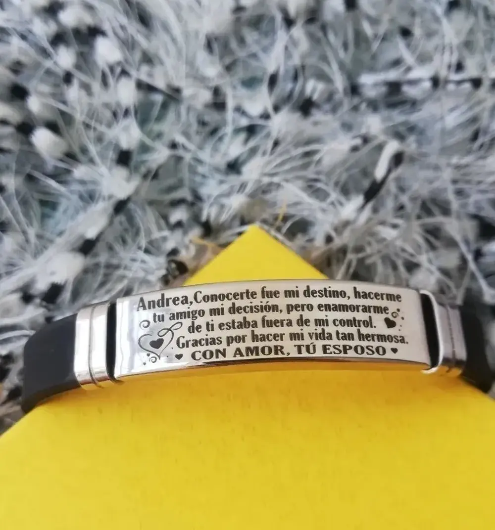 reloj 05 Manilla acero inoxidable personalizada grabada en láser