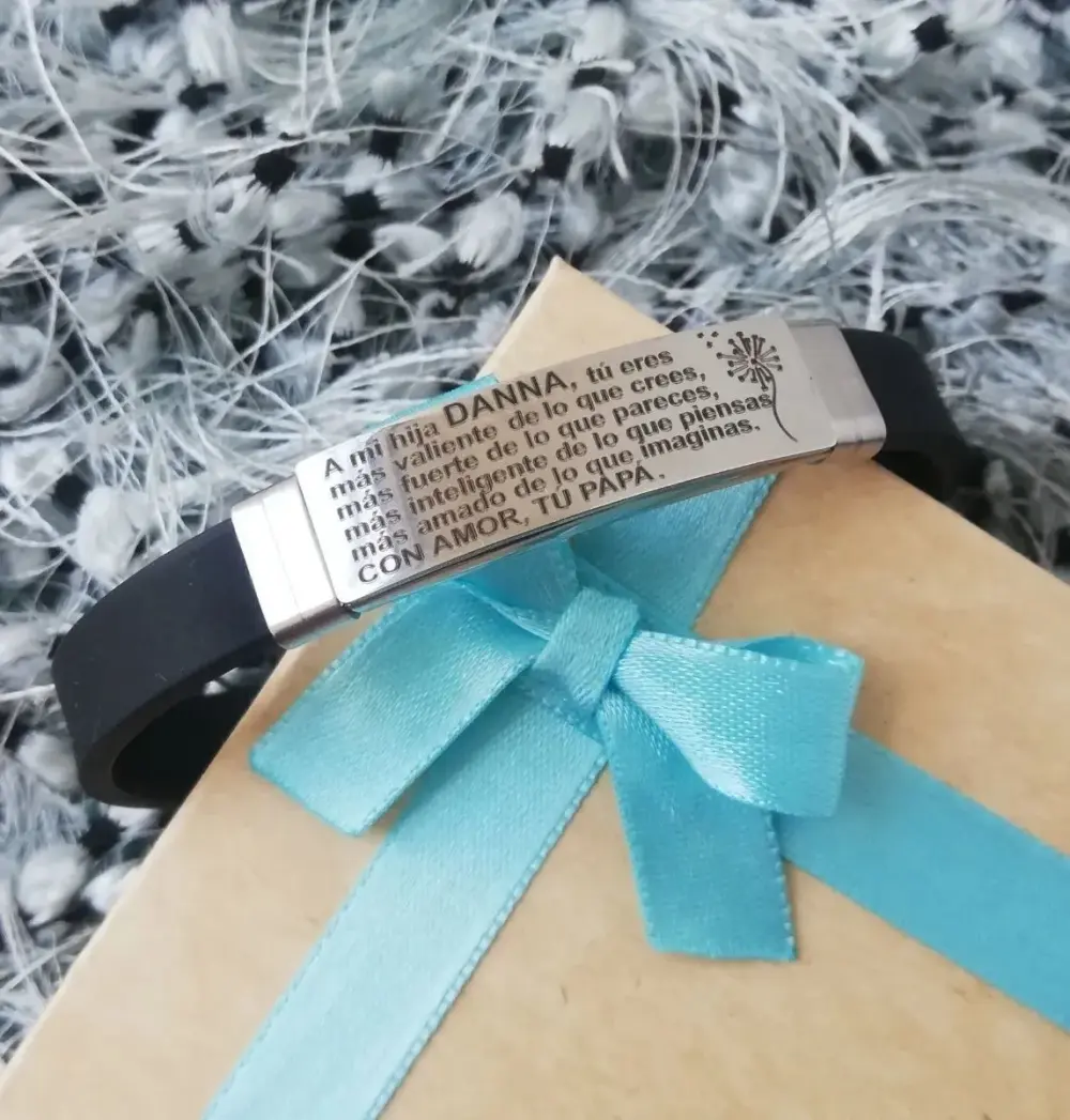 reloj 06 Manilla acero inoxidable personalizada grabada en láser