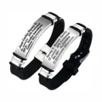 02aaa Manilla identificación color Negro, grabada con tus datos personales en Distribuciones Santander